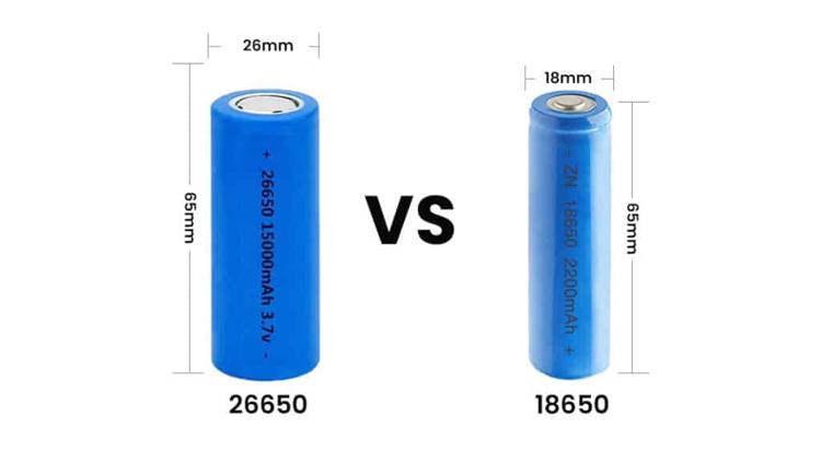 26650 vs 18650 Lithium Battery