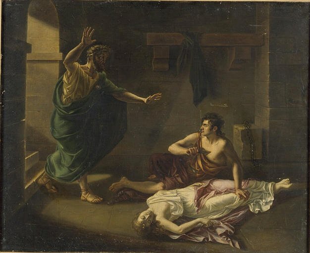 La Mort d'Antigone de V.-A. Genève Rumilly, XIXe siècle