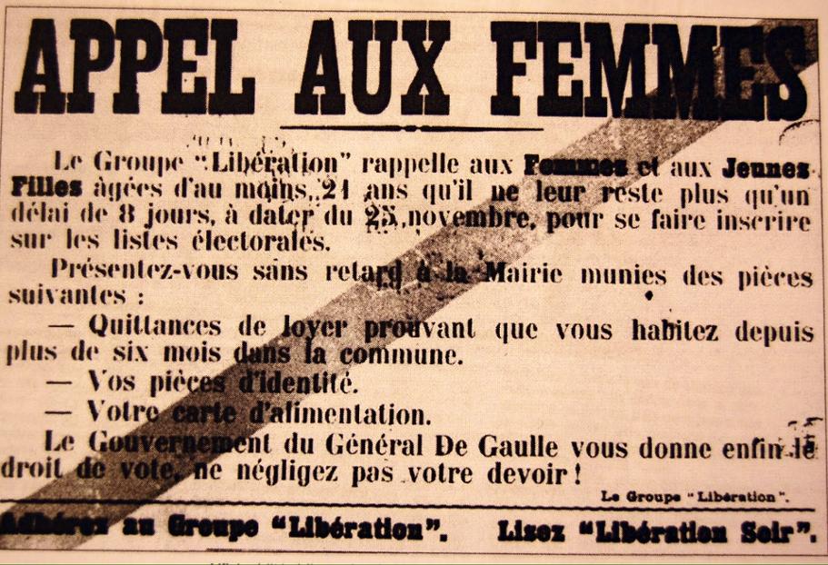 appel aux femmes 1945