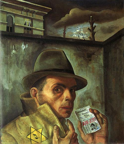 Felix Nussbaum, Autoportrait au passeport juif, 1943.