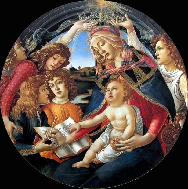 Sandro Botticelli, Madonna del Magnificat, ca 1483, tempera su tavola, Firenze, Galleria degli Uffizi