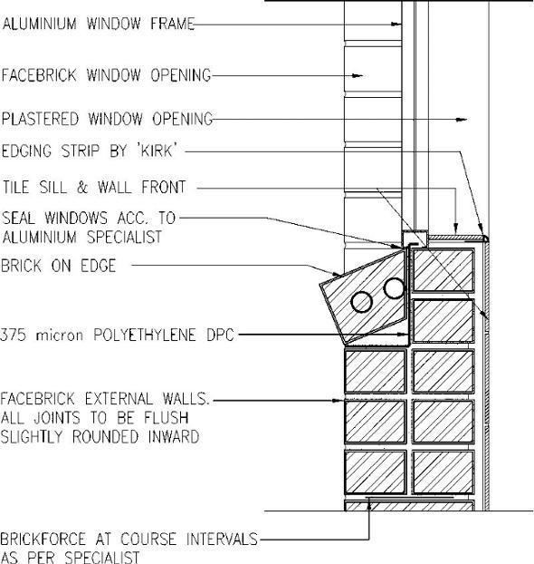 Brick 2 wythes sill