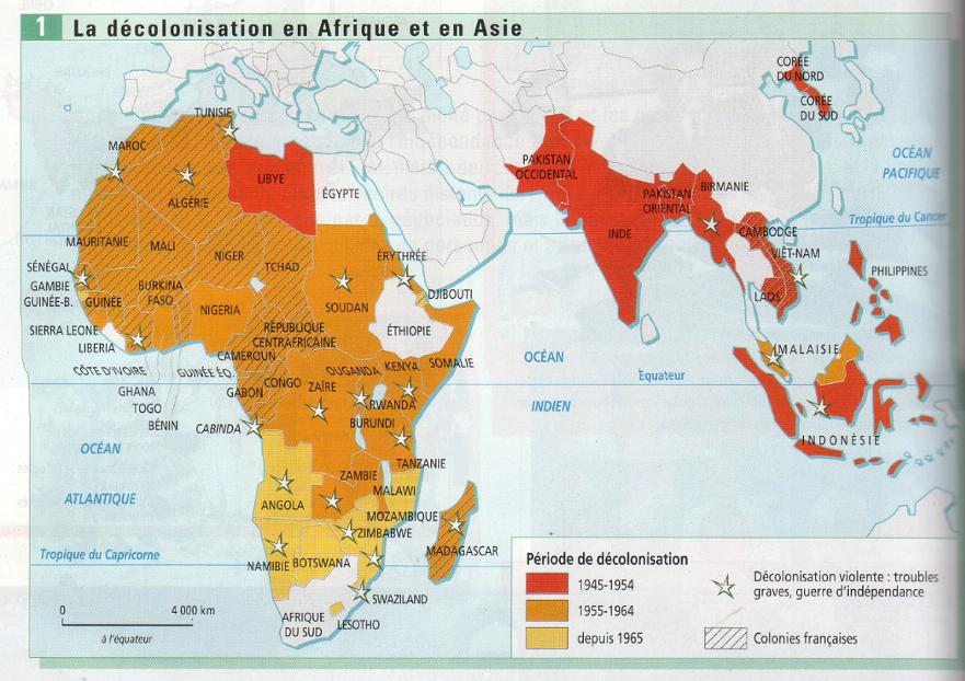 carte de la décolonisation