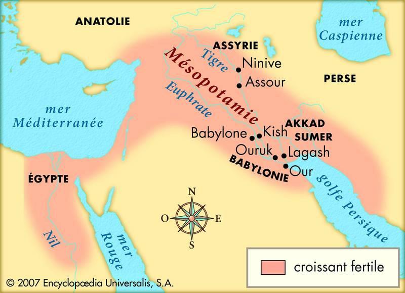 carte de la mésopotamie