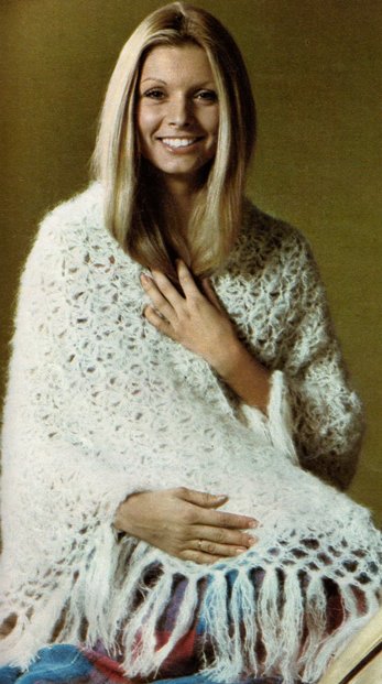 Châle blanc en mohair 1 Votre magazine tricot 1972 01 02
