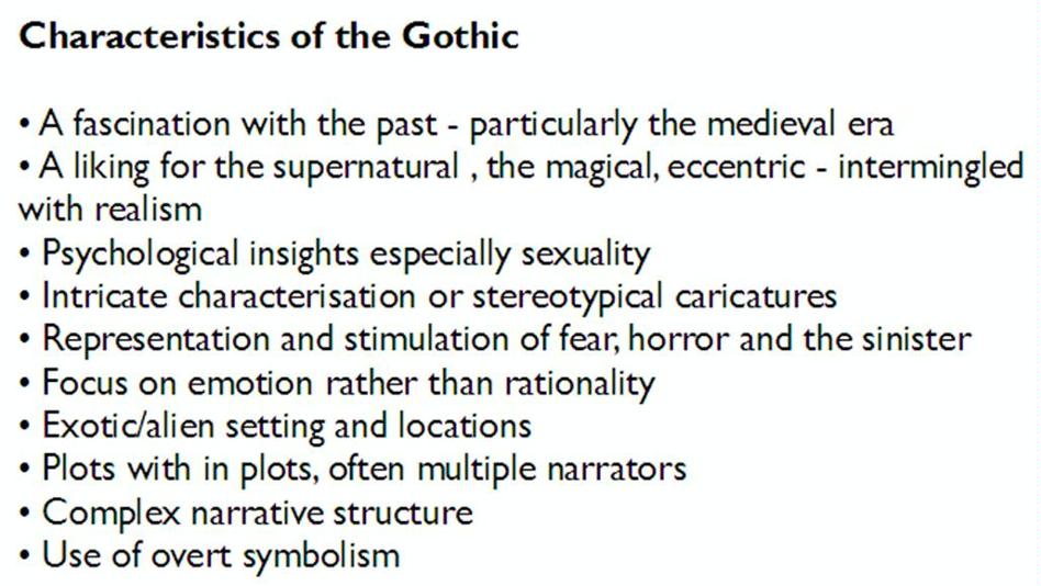 Characteristics of the Gothic