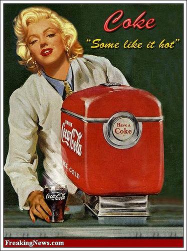 coca cola année 50-60 marilyn