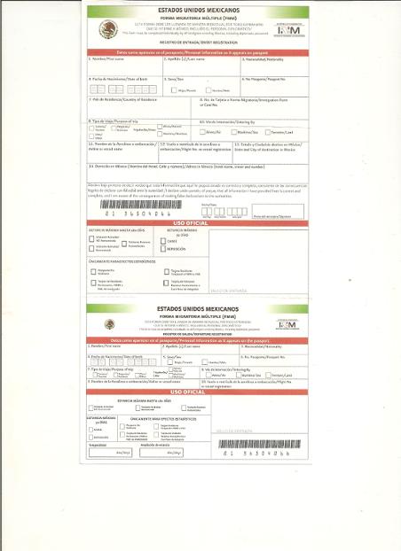 forma migratoria multiple