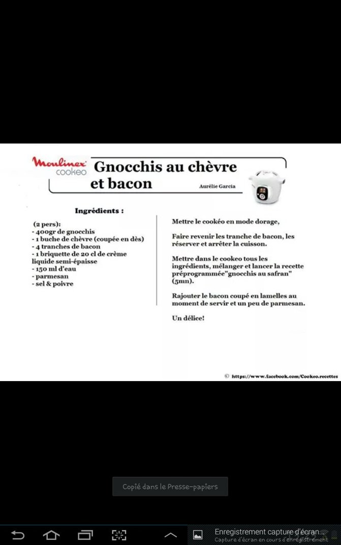 gnocchis au chevre et bacon