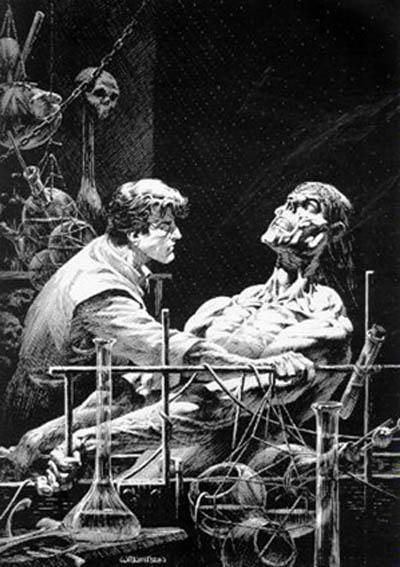 Une gravure du monstre de Victor Frankenstein par Bernie WRIGHTSON