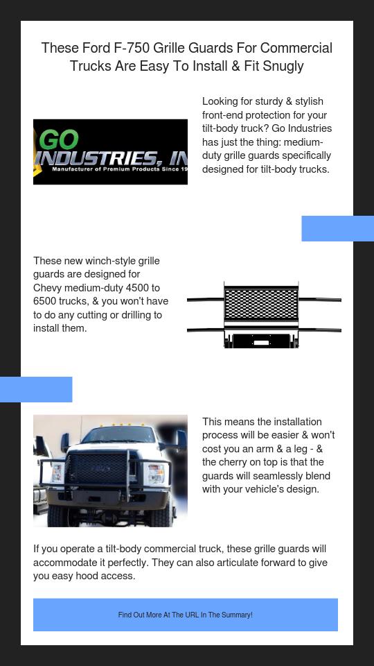 These Ford F 750 Grille Guards For Commercial Trucks Are Easy To Install  Fit Snugly