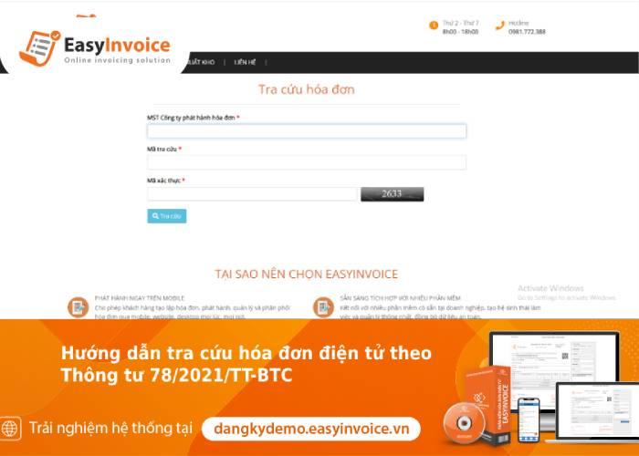 Huong dan tra cuu hoa don dien tu theo Thong tu 78 2021 TT BTC.jpg