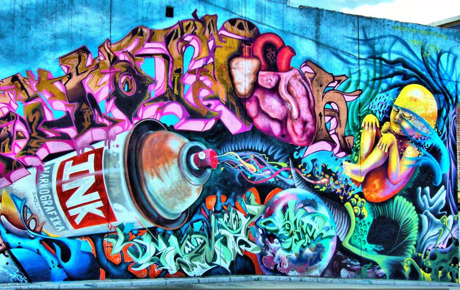 el arte urbano y su inspiración en base a la cultura hip hop, resulta siendo una huella simbólica y material del espacio publico