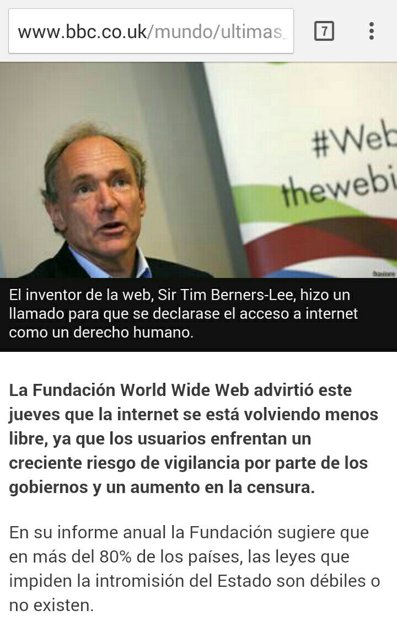 Internet como un derecho humano. 1/2 Sir Tim Berners Lee. Dic-2014.
