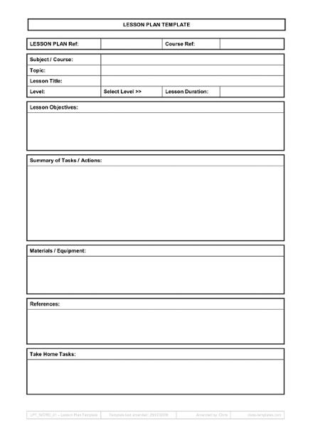 lesson template