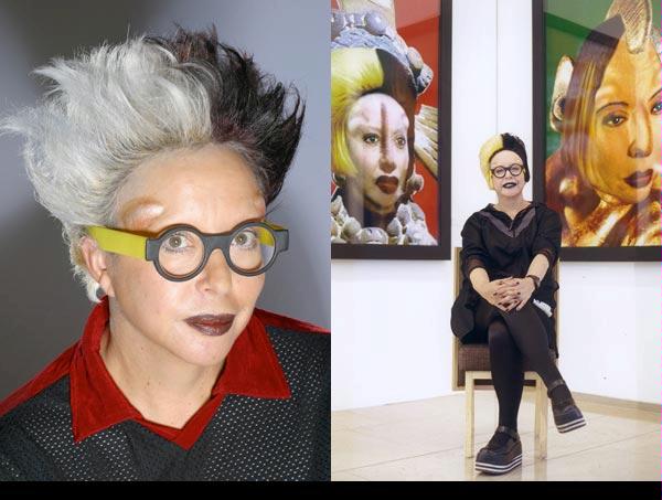orlan,son corps-oeuvre, 2 implants sur les tempes