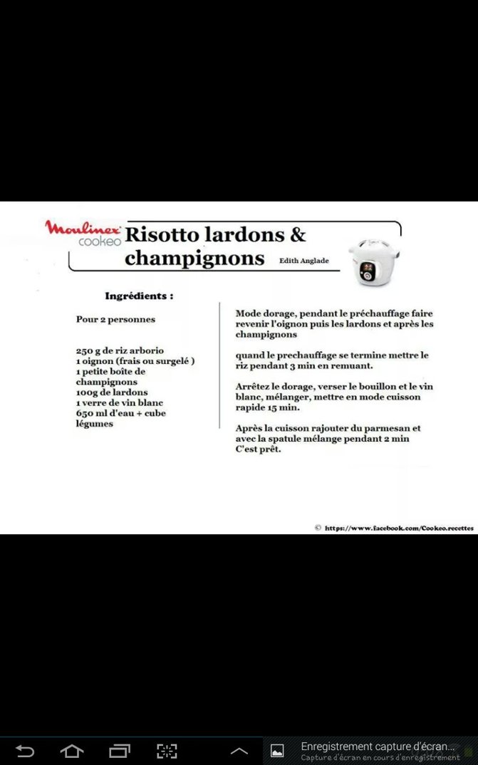 risotto lardons et champignons