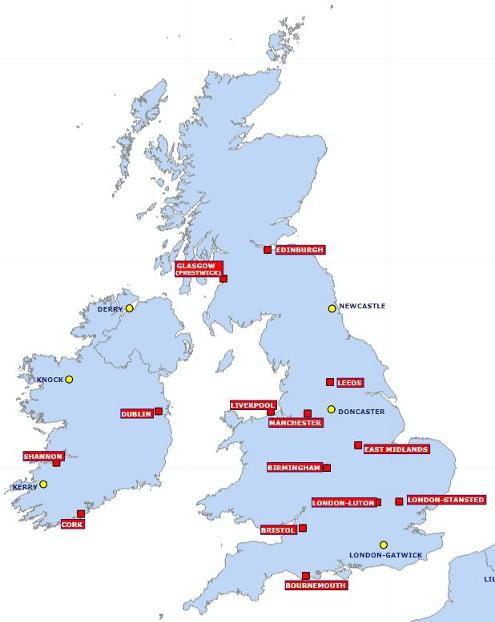 Ryanair Route Map