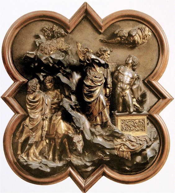 Lorenzo Ghiberti - Il sacrificio di Isacco - 1401 - Bronzo parzialmente dorato - Museo Nazionale del Bargello, Firenze.