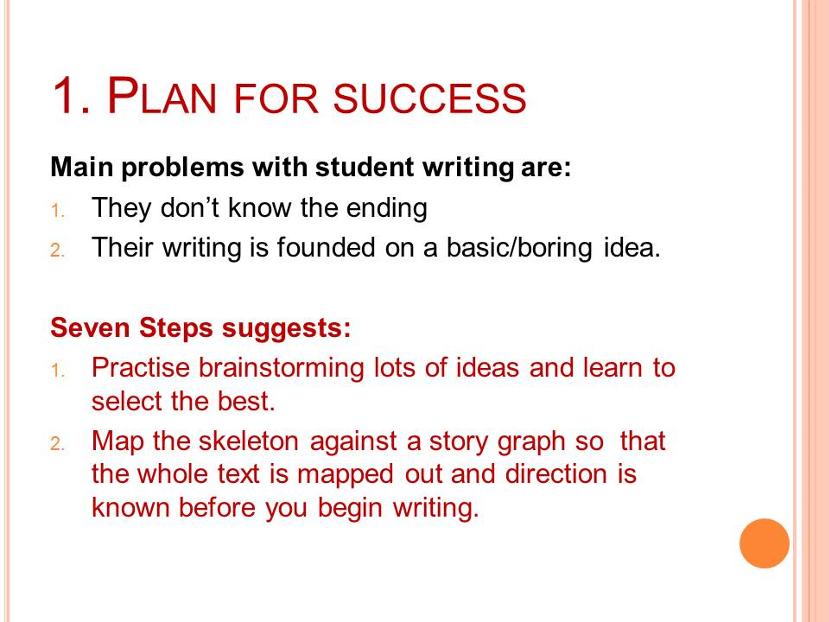 Seven steps to writing success - planning