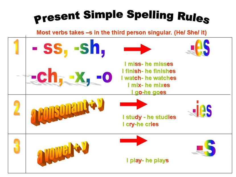 Simple Present Spelling Rule