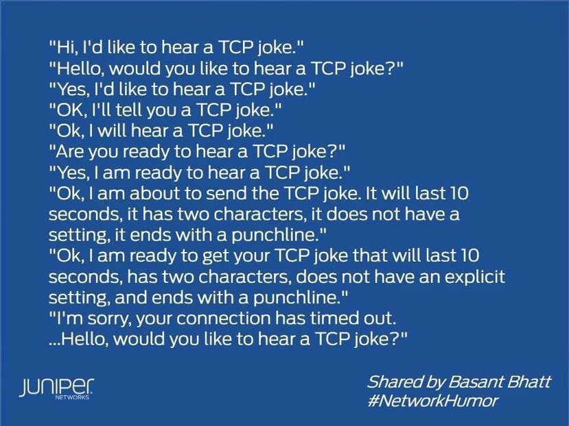 TCP 3 way handshake joke