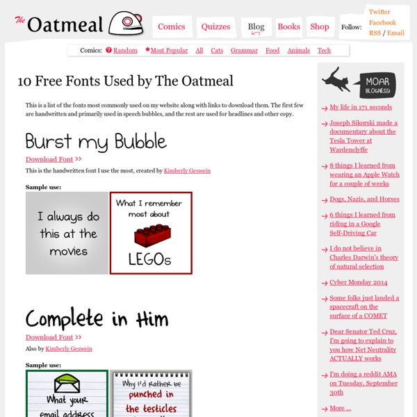 10 Free Fonts Used by The Oatmeal
