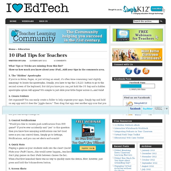 10 iPad Tips for Teachers