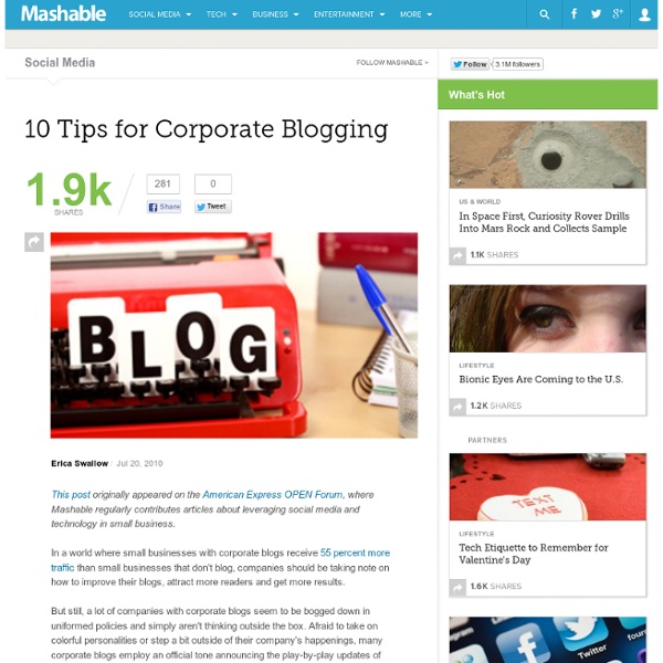 10 Tips for Corporate Blogging