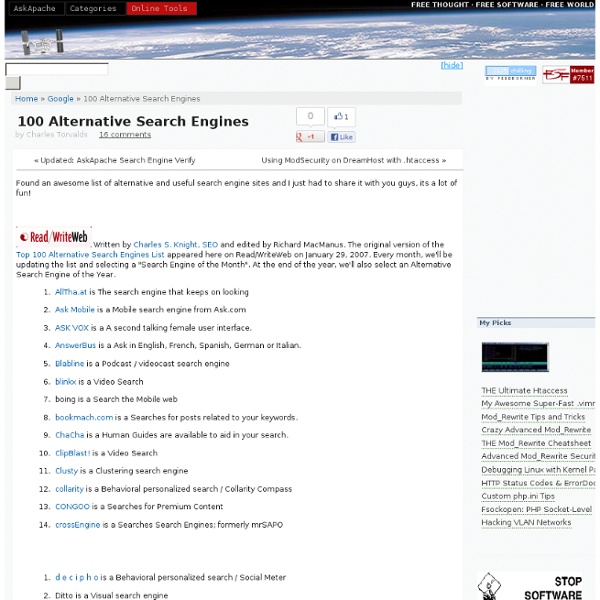 100 Alternative Search Engines