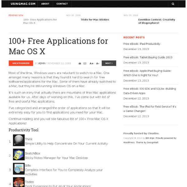 100+ Free Applications for Mac OS X