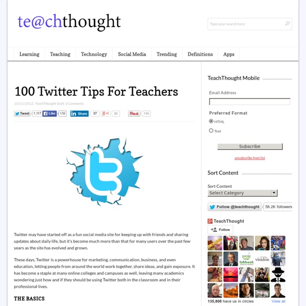 100 Twitter Tips For Teachers