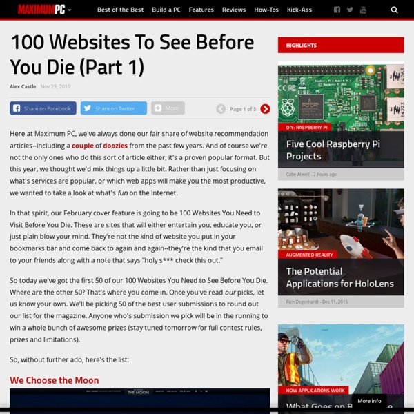 100 Websites To See Before You Die (Part 1) - Maximum PC