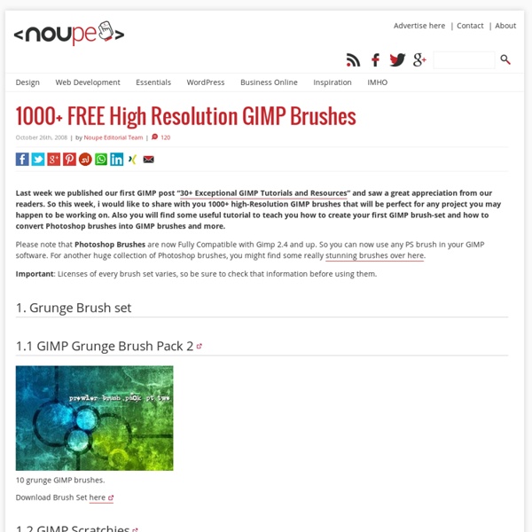 1000 FREE High Resolution GIMP Brushes - Noupe Design Blog