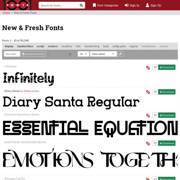 New & Fresh Fonts @ 1001 Fonts