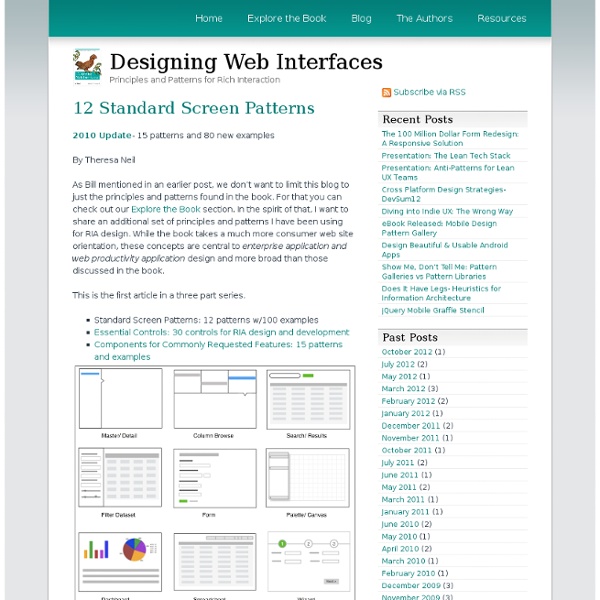 Designing Web Interfaces: 12 Standard Screen Patterns