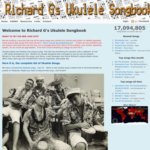 Ukulele Songs and Ukulele Tabs by Richard G