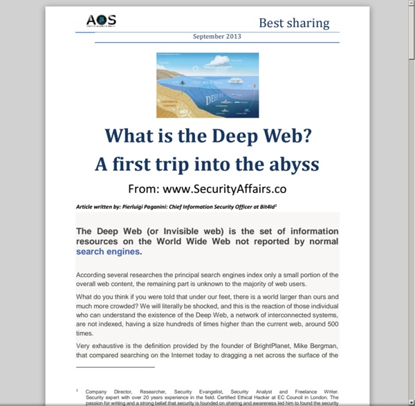 What is the Deep Web?A first trip into the abyss