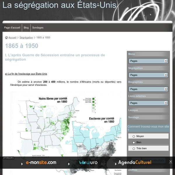 1865 à 1950 - La ségrégation aux États-Unis