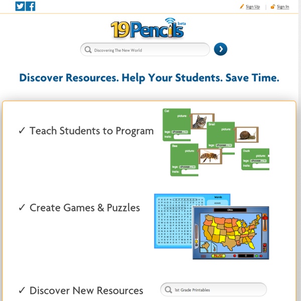 19Pencils - Quick and Easy Tools for Learning. Quizzes, Games, Websites and More!