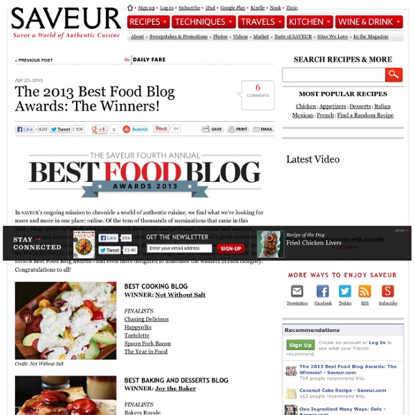 The 2013 Best Food Blog Awards: The Winners!