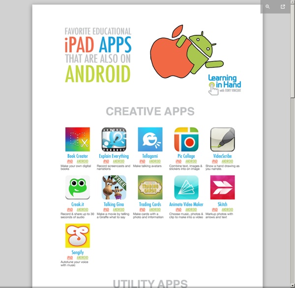 Favorite educational iPAD apps that are also on Android (pdf)