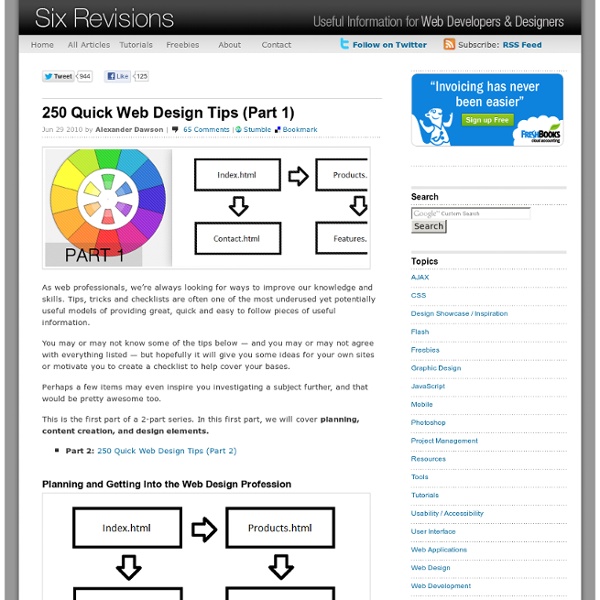 250 Quick Web Design Tips (Part 1)