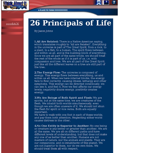 26 Principals of Life