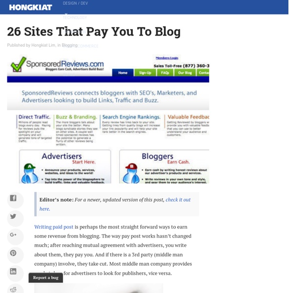 26 Sites That Pay You to Blog