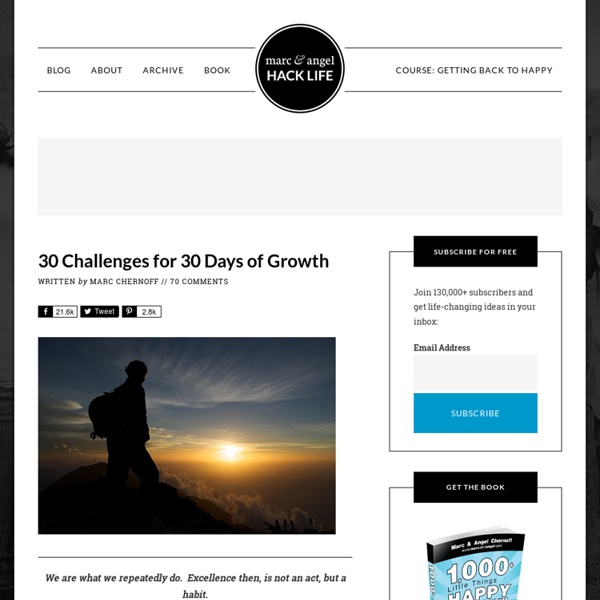 30 Challenges for 30 Days of Growth