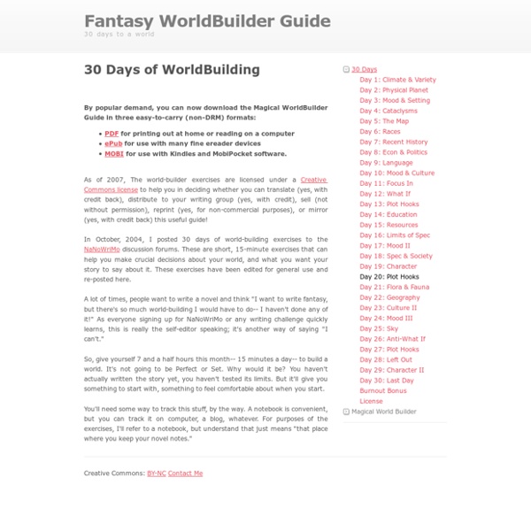 30 Days of WorldBuilding