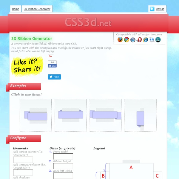 3D Ribbon Generator - CSS3d.net