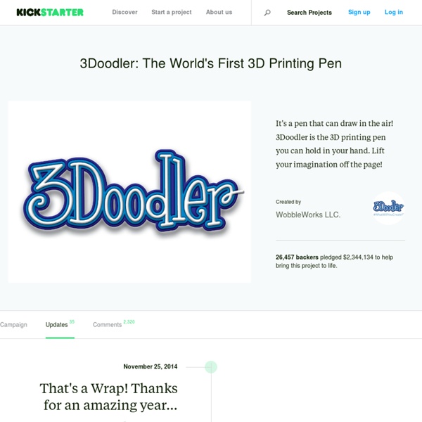3Doodler: The World's First 3D Printing Pen by WobbleWorks LLC.