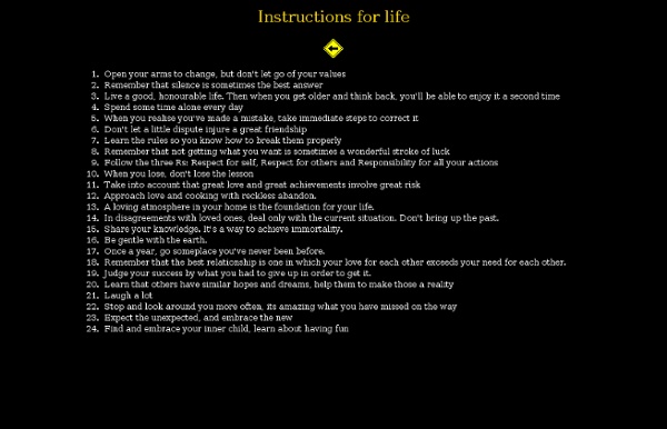 Instructions For Life